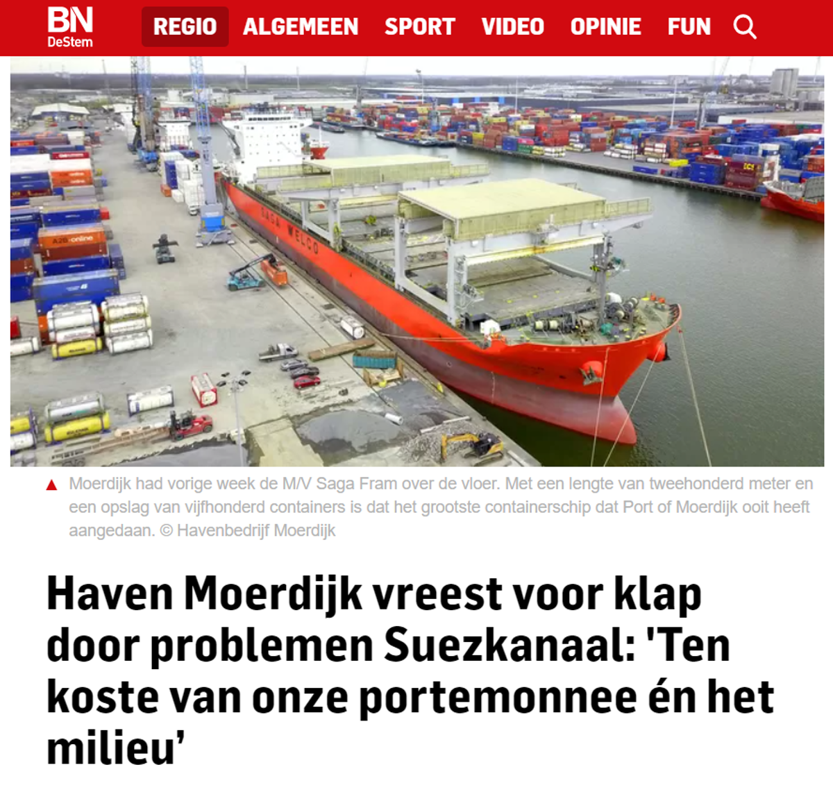 Nieuws Haven Moerdijk